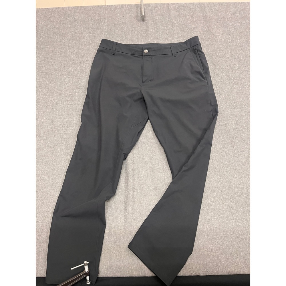 Lululemon Commission Slim-Fit Pant Mens Black Technical Trousers 37x31